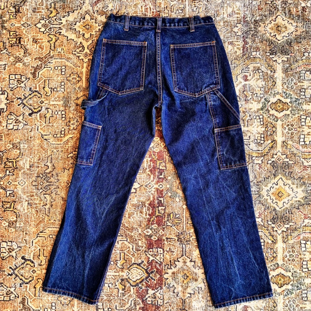 John Galt Womens Dark Wash Carpenter Jeans High Waisted Straight Leg Blue Size S - Picture 5 of 9
